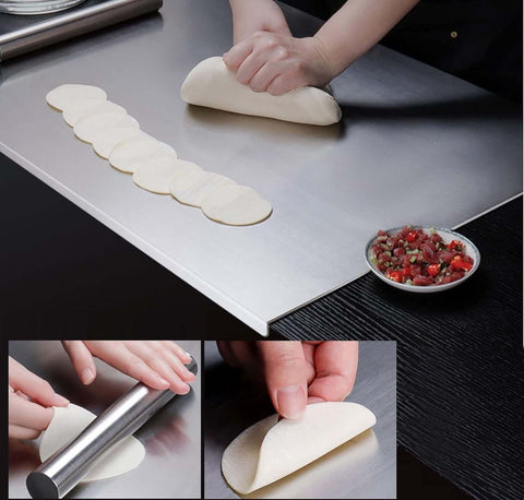Placa de amasado de acero inoxidable – higiénica, robusta y antideslizante para pizza