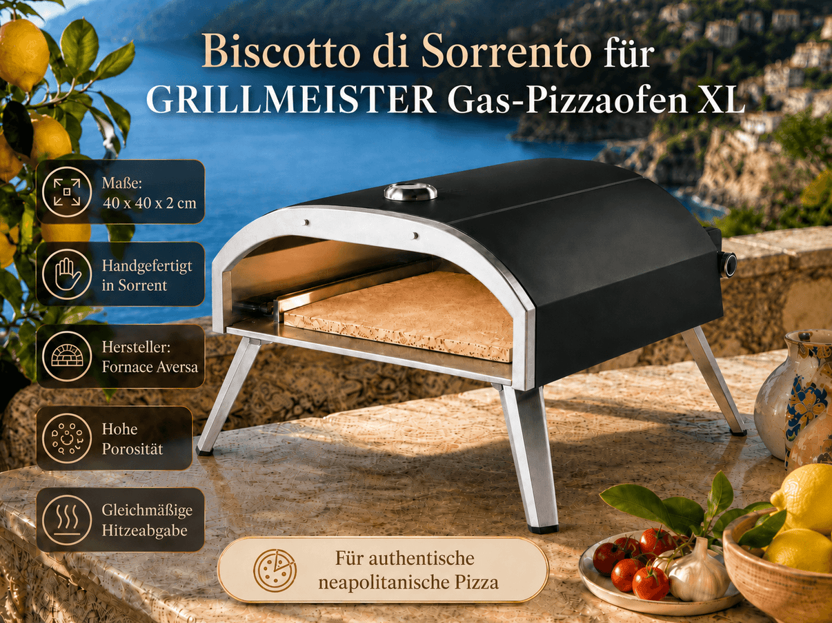 Biscotto di Sorrento für GRILLMEISTER Gas-Pizzaofen XL Original Biscotto di Sorrento® | Saputo Schamottstein | Casapulla Stone
